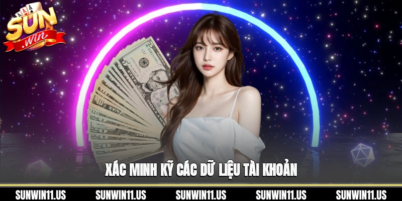 Xác minh kỹ các dữ liệu tài khoản